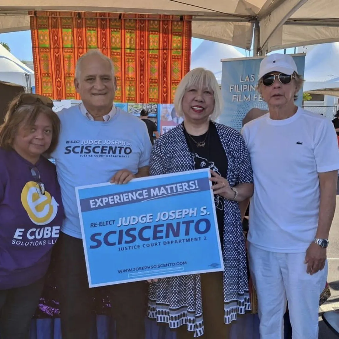 Supporters with campaign signs