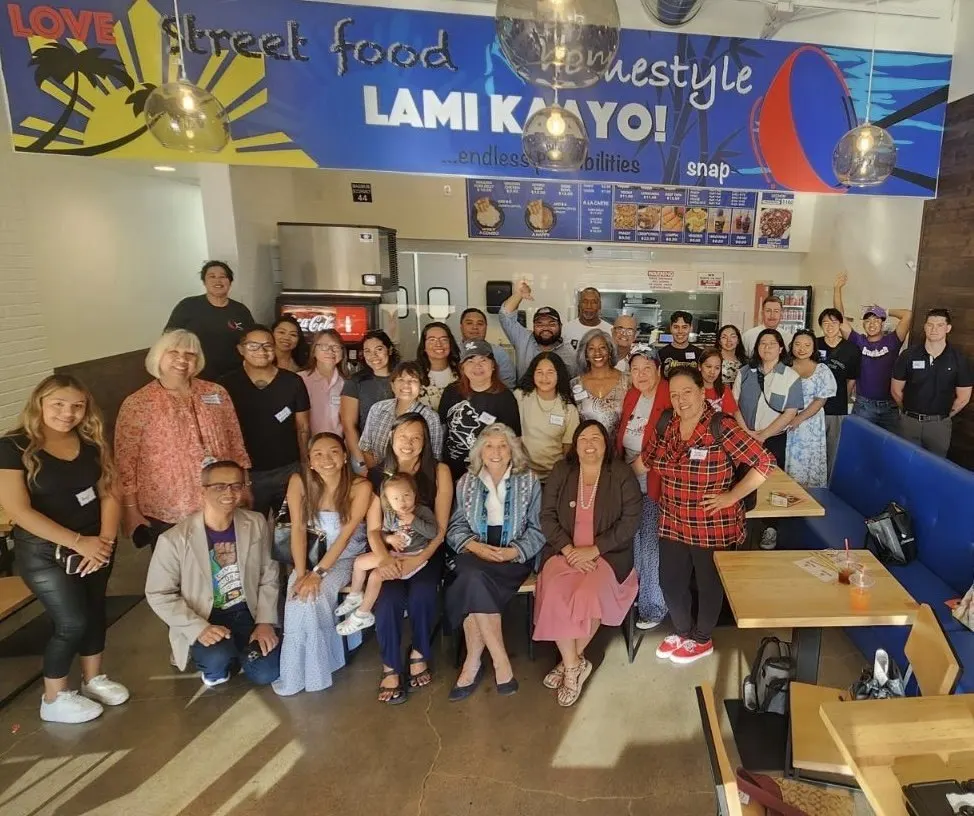 A full house at a Filipino food gathering