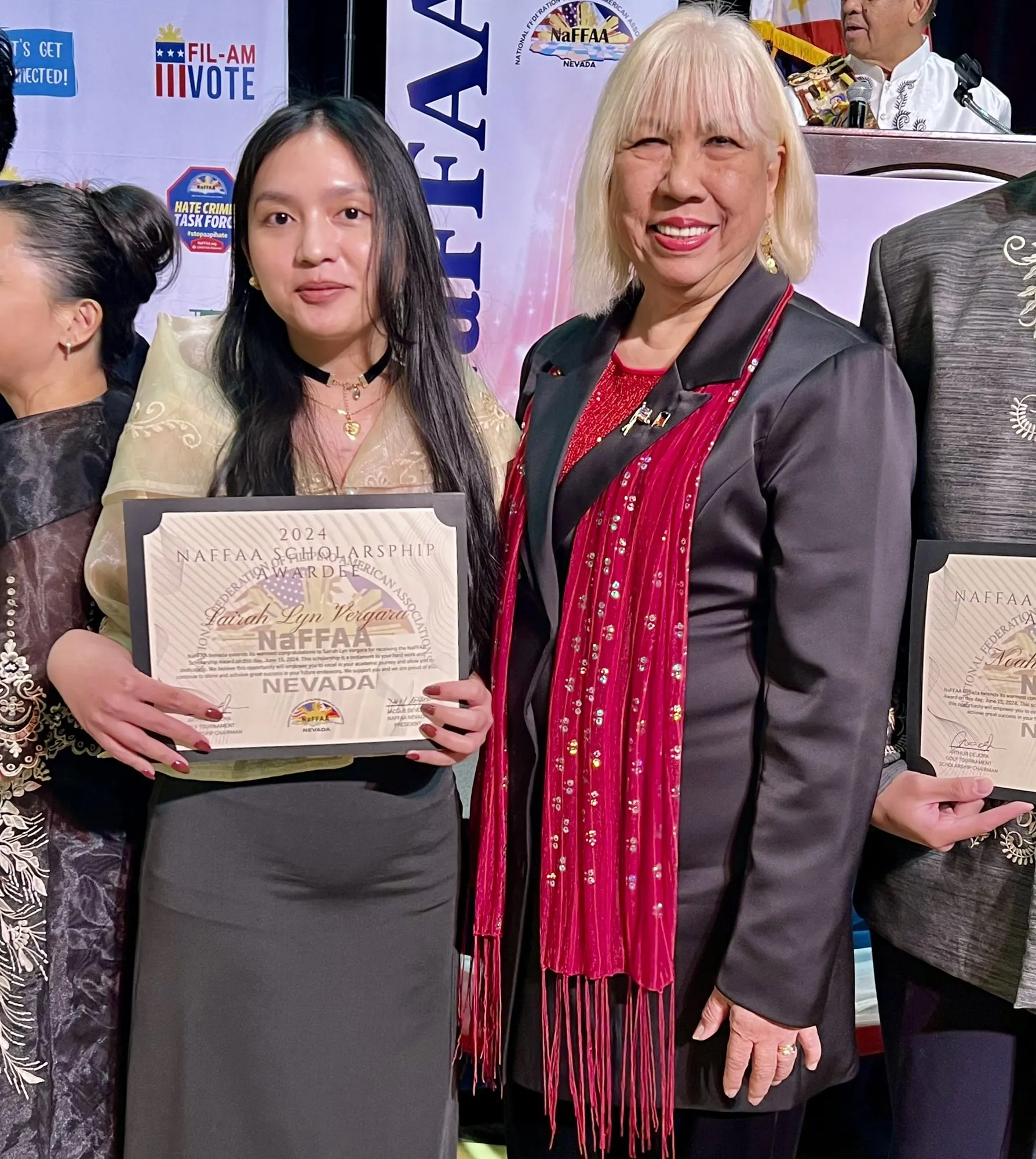 Margie with an award recipient