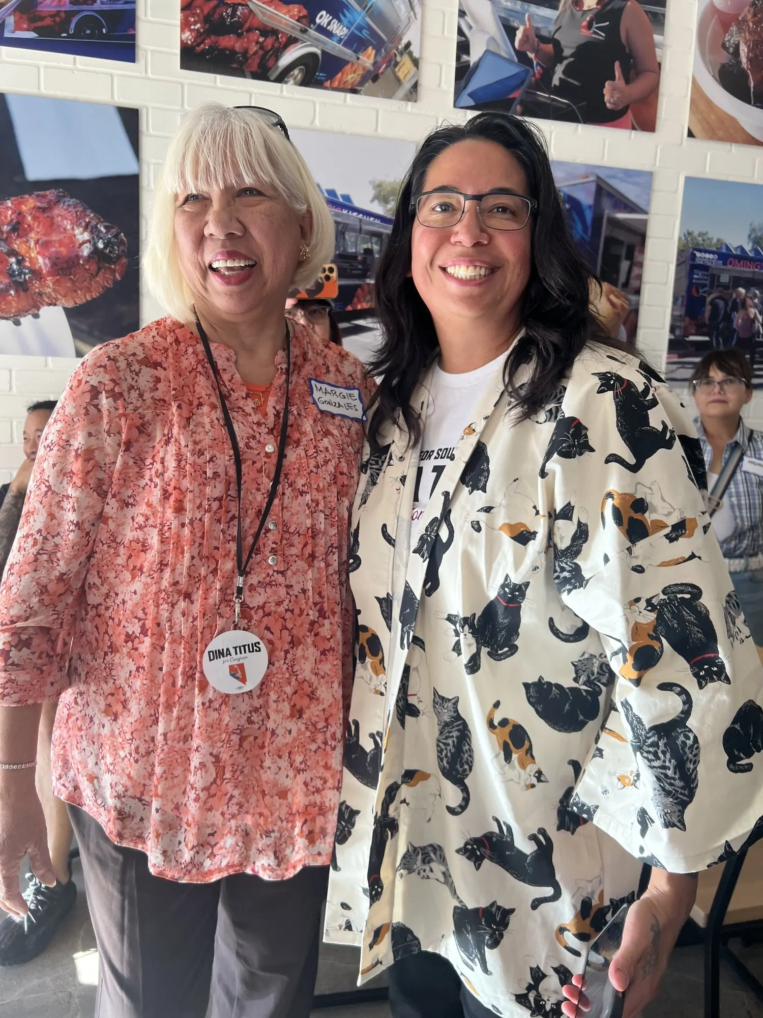 Margie with a friend at a community event