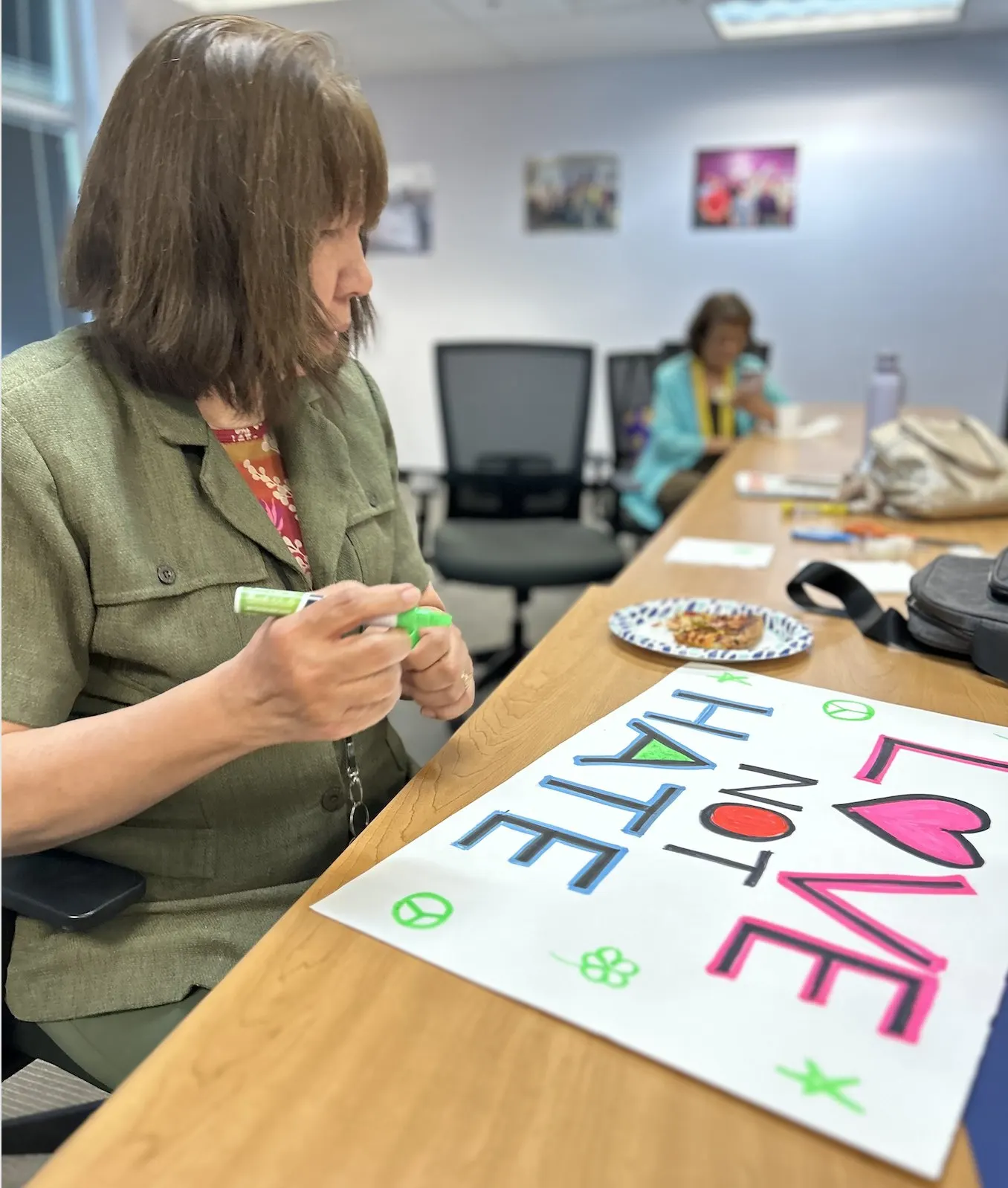 Making a Love Not Hate sign