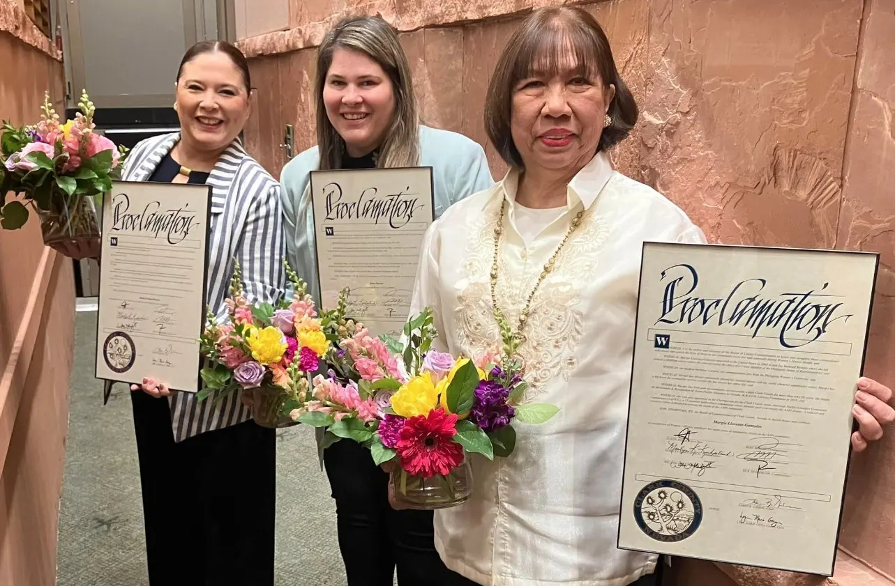 A proclamation ceremony with flowers